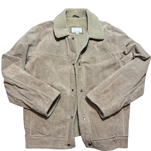 Wilsons Leather M Julian Jacket Mens LG Suede Sherpa Lined Western Trucker Coat